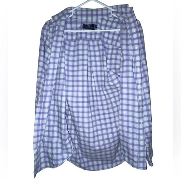 Vineyard Vines Performance Classic Fit Murray Shirt Size XS Light Purple Plaid - Picture 5 of 8